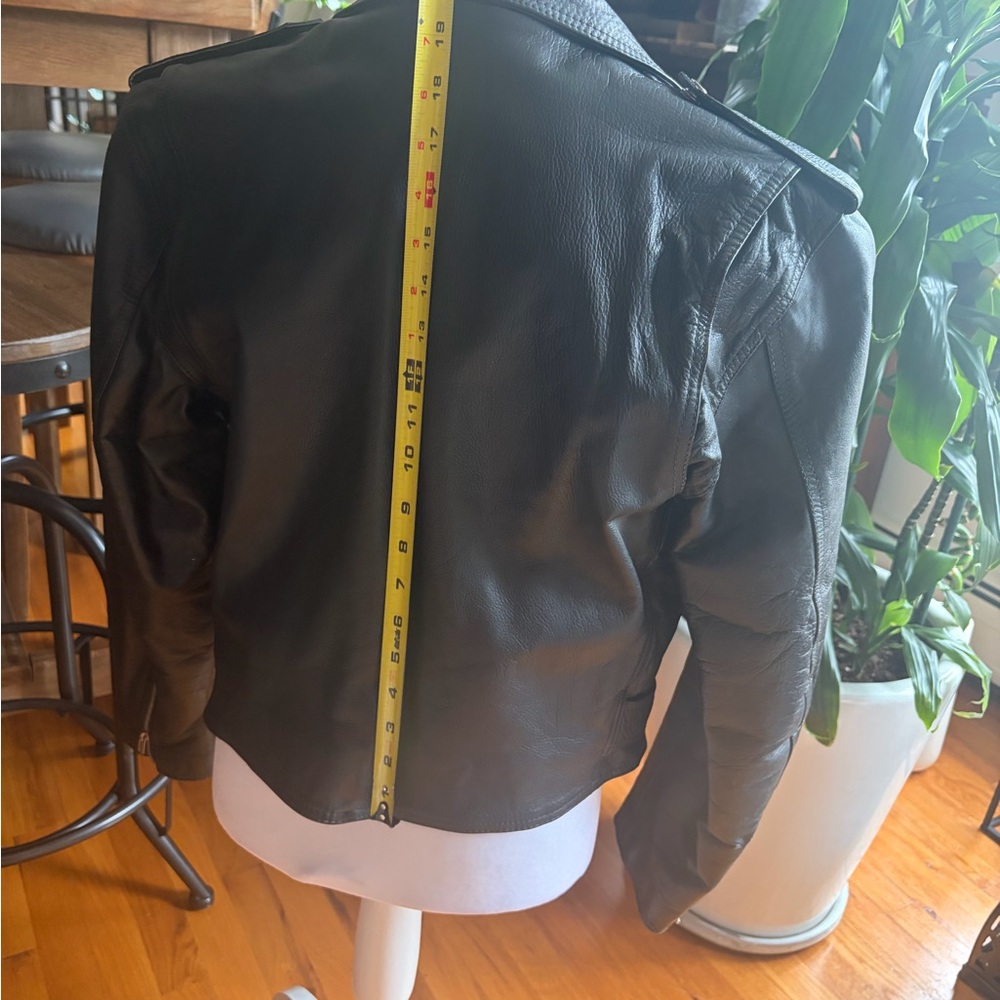 RIPPLES Women BLACK QUILTED LINED VINTAGE REAL LEATHER MOTORCYCLE JACKET! - Picture 7 of 17